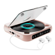 Draagbare CD-speler met Bluetooth-luidspreker, LED-display, stereogeluid, aan de muur monteerbare CD-muziekspeler