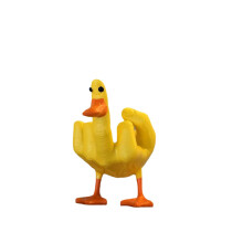 Middelvinger Duck Beeldje Eigenzinnige Bureaudecoratie voor Thuiskantoor Plank Leuk Cadeau Gele Hars