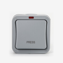 Weatherproof Outdoor Switch 20A IP66 Universal Waterproof Switch with Independent Switch and Indicator Light Grey for G
