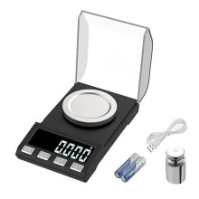 Digital Milligram Scale, 50g Capacity, 0.001g Precision, Backlit LCD Display, Low Battery Indicator for Jewelry, Medicin