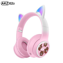 Draadloze Cat-oortelefoon Bluetooth-compatibele gaming-headset met diepe bas en gloeiende LED-verlichting Zwart