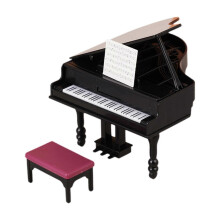 Piano Miniature avec tabouret, échelle 1:12, pour maison de poupée, salon, chambre à coucher, décor de maison de jeu, e
