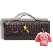 Geweven avondtasje zwart lederen tas voor dames, formele clutch tas met verstelbare riem voor bruiloftsgastfeest
