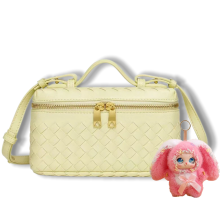 Geweven Crossbody Tas Box Tas Dames Handtas PU Lederen Schoudertas Retro Handgeweven Zakje Top Handvat Portemonnee