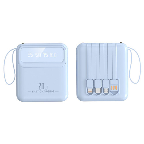 Νέο mini power bank με πιστοποίηση 3C υψηλής χωρητικότητας με τέσσερα καλώδ
