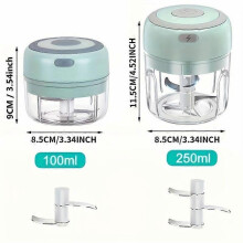(pink250ml) Electric Mini Garlic Chopper, USB Rechargeable Cordless Food Processor, Portable Vegetable Onion Mincer for Kitchen