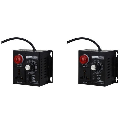 2X 4000W Voltage Regulator Portable Speed Adjustable Voltage Regulator Compact Variable Voltage Controller EU Plug