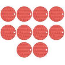 Round Heat-Resistant SiliconeMat Coffee Cup Mat Heat-Insulating Non-Slip Pot Mat Thickened Table Mat KitchenAccessorie C