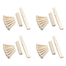 24 Bridge Pins + Saddle + Bridge Saddle Bone / Bone Acoustic Guitar White