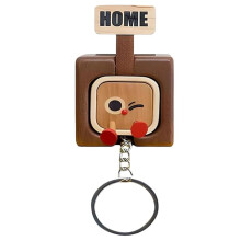 Creatives Wooden Key Hooks with Funny Facial Expressions, Cute Wooden Keychain Hooks, for Entryways, Home Decor, Gift C