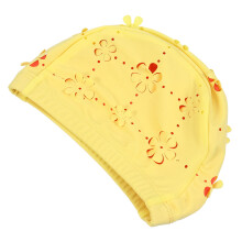 1Leichte Badehaube Gelb Mit Flexiblem Material Und Blütendesign