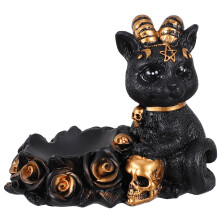 1Stk Katzenfigur Aus Resin Kristallkugel