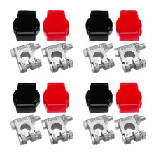 4X Battery Terminals(Heavy Duty) Battery Terminal Negative & Positive with Plastic Cover Made of Lead Alloy Kit