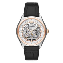 Emporio Armani AR60018 Zeta Skeleton Automatic Silver Men's Watch