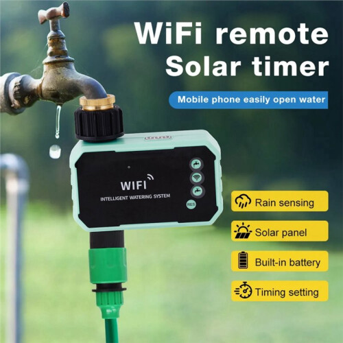WIFI Solar Irrigation Timing Controller  Automatic Irrigation System for Garden Tap Valve Controller 3/4" Thread 1