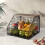 Fruit Baskets Kitchen Counter Hanging Wire Baskets with Wood Lids Countertop Vegetable Fruit Snack Storage Organizer 3