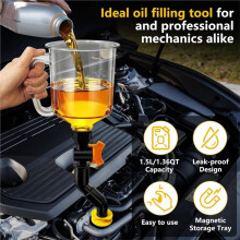 18 Delar Spillfria Oljetrattsatser för Motor, 1,5 Liters Oljetrattsats för Bilar, 2 Magnetiska Adapterorganiseringsbrädor, 12 Adaptrar