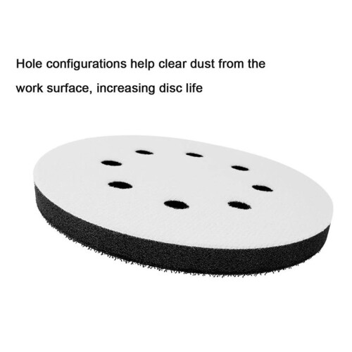 6PCS 5 Inch(125mm) 8-Hole Soft Sponge Interface Pad for Sanding Pads and Hook and Loop Sanding Discs for Uneven Surface 1