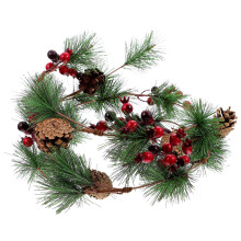1Stk Hängender Weihnachtskranz Aus -Rattan Mit Natürlichen Zapfen