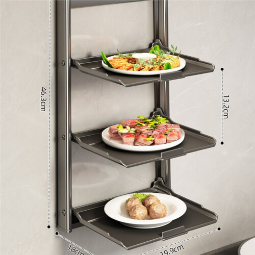 3-Tier Foldable Pot Organizer Rack, Large Capacity, Ideal for Kitchen Countertop and Cabinet Storage 1