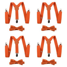 4X Barn Barn Pojkar Flickor KläMbara HäNgslen Elastiska Justerbara HäNgslen med SöT Fluga Orange