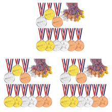 300 Pieces Kids Plastic Winner Award Medaljer Vinnaremedaljer Guld Silver Brons Vinnarmedaljer för Fester, Spel, Sport