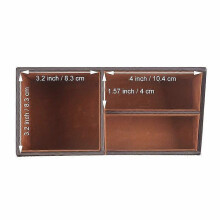 (Dark Brown) Faux Leather Desk Organizer, Remote Control Stand, Multipurpose Pen Holder and Office Storage Box