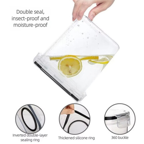 3.6L Grain Airtight Storage Containers with Lid, Stackable Transparent Boxes 1