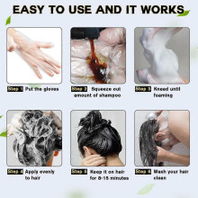 (brown) Hair Dye Shampoo 3 in 1 for Gray Hair Coverage, Hair Color Shampoo for Women Men, Natural Herbal Ingredients Shampoo, 500ML