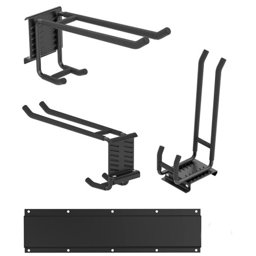 Garage Tool Organizer Wall Mount, Heavy-Duty Storage System with 6 Adjustable Hooks for Shovels, Tools, and More 1
