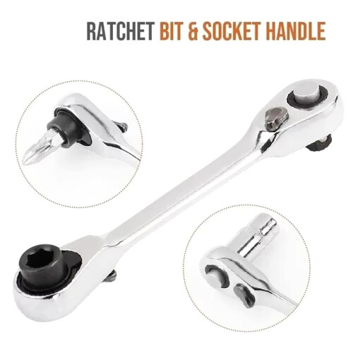 Ratchet Wrench Double Ended Quick Socket Ratchet Wrench Screwdriver Hex Torque Wrenches Set 2in1 Spanner 2