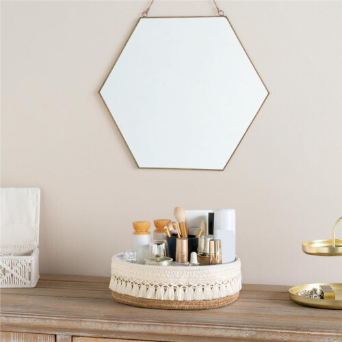 Makeup Perfume Holder Organizer Decorative Woven Rope Basket Boho Decor Cosmetics Desk Storage Baskets 2