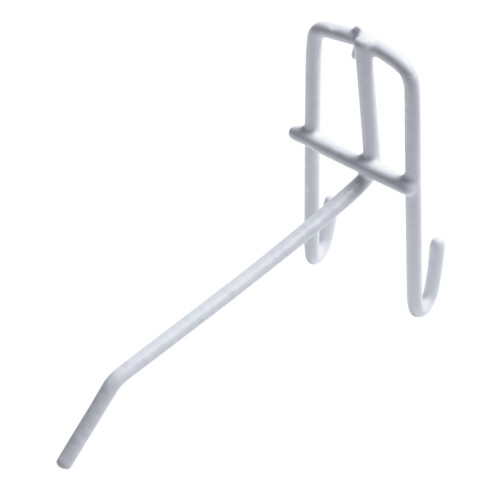 20 Pcs 3.9inch Long White Metal Store Grid Wall Bracket Display Hooks 2