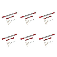6X Metalowy Regulowany UkłAd Kierowniczy Servo Link ŚCiąGacz ŚCiąGacza do MN D90 D99 MN-90 -45 1/12 RC Car Crawler, Czerwony