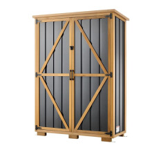 Houten en Metalen Tuinkast - Duoku - 117x160 cm, Buitenkast voor Terras en Balkon, Waterdicht