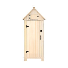 Houten Tuinhuis, 63 x 173 cm - Duoku - Vergrendelbare Deur en Schuin Dak, Perfect voor Terras, Tuin of Gazon, Bruin