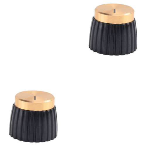 40x Guitar AMP Amplifier Knobs Push- Black+Gold Cap for  Amplifier 2