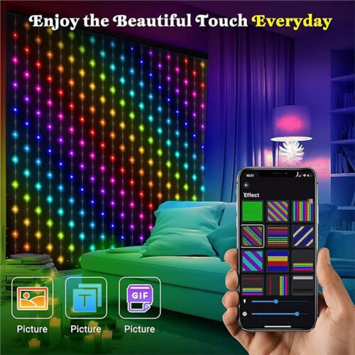 RGB LED String Matrix Pixel Curtain Lights DIY Customize Animation Advertising Atmosphere Light 1