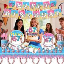 (3pcs) 67 Birthday Decorations, 67 meme Party Decorations, 67 Meme Themed Party Supply, Includes Banner ,Cake Topper ,Cupcake Toppers , Balloons