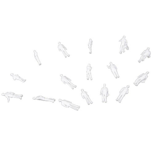 500Pcs HO Scale 1:100 White Model People Unpainted Train Figures 2