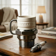 (1pc) Spark Plug Mug,Resin Spark Plug-shaped Coffee Cup,Novelty Mechanical Style Cup,Creative Novelty Gift for Collectors & Enthusiasts