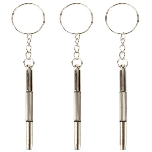 3X  Screwdriver 3 in 1 Phillips Flat Nut Hexagonal Hollow Keychain Sunglasses
