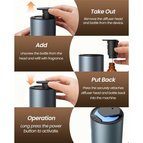 Waterless Diffuser for Essential Oil,  Car Air Freshener Diffuser Auto /Off, Rechargeable Scent Air Machine 1