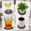 Diatomaceous Earth Coasters Set - 4 Pack Absorbent Quick-Dry Stone Design White 6