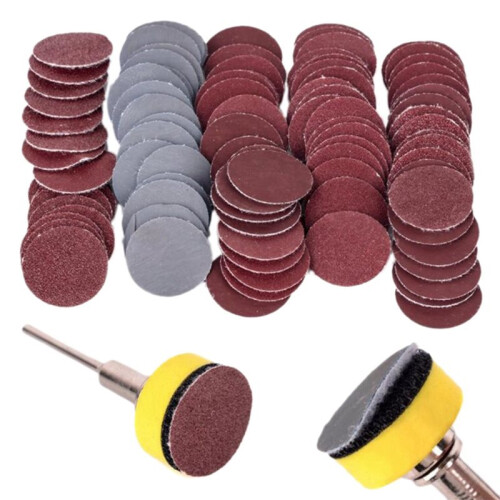 1 Inch 400 Pcs Sanding Discs Pad Kit Round Sandpaper Hook Loop Sander Backer 1