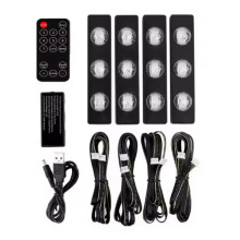 4st Bilinteriör LED Flerfärgad RGB Strip Light Dekorativa Atmosfärslampor USB Trådlös Ambient Lighting Billampa