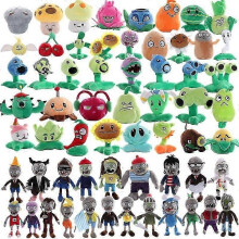 (Blue) Plants vs Zombies 2 Video Game Character Plush Toys PVZ Plants Peashooter SunFlower Anime Stuffed Plush Dolls Gifts for Children