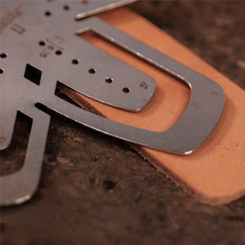 Square Belt Tail Ruler Belt Rounded Template Handmade DIY Leather Making Tool 2