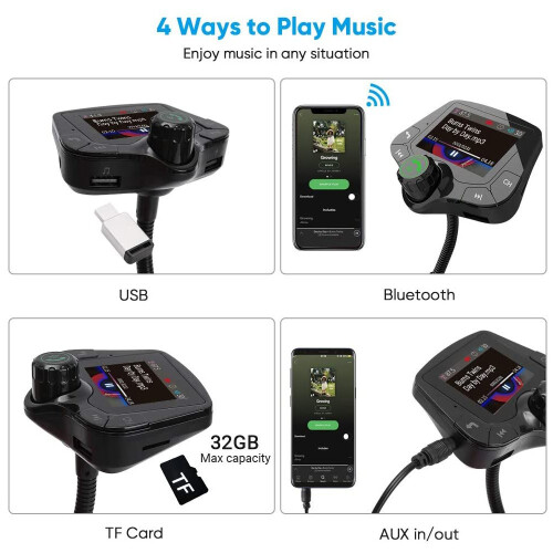 USB-Lade-Auto-DAB- und DAB+-Adapter, 2-Zoll-Display-Digitalradio mit Bluetooth-Edition 1