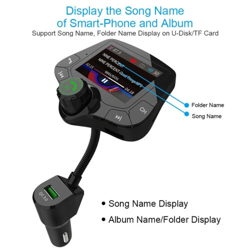 USB-Lade-Auto-DAB- und DAB+-Adapter, 2-Zoll-Display-Digitalradio mit Bluetooth-Edition 2